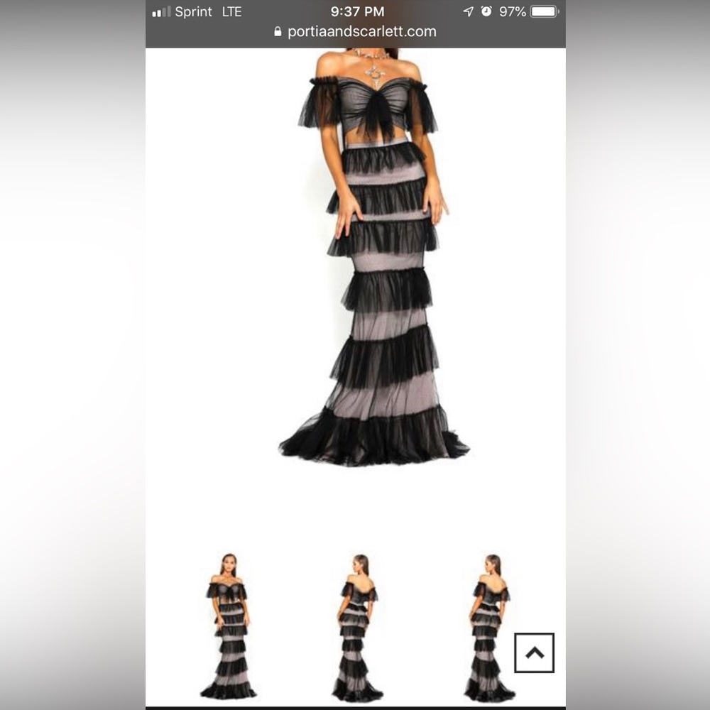 Portia & Scarlett Prom Dress- Black/nude (2 piece)